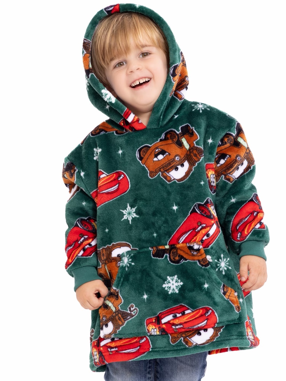 Disney Pixar Cars Toddler Boys Cozy Holiday Hoodie Lightning McQueen Mater | 5T